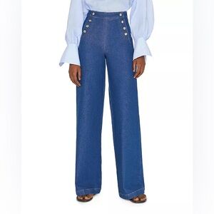Sailor Snap High Rise Wide Leg Jeans